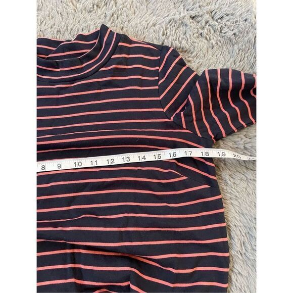 NWT j jill mock neck sweater dress striped navy and pink size small - Picture 4 of 6